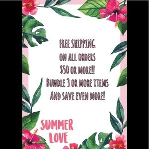 FREE SHIPPING on all orders of $50 or more